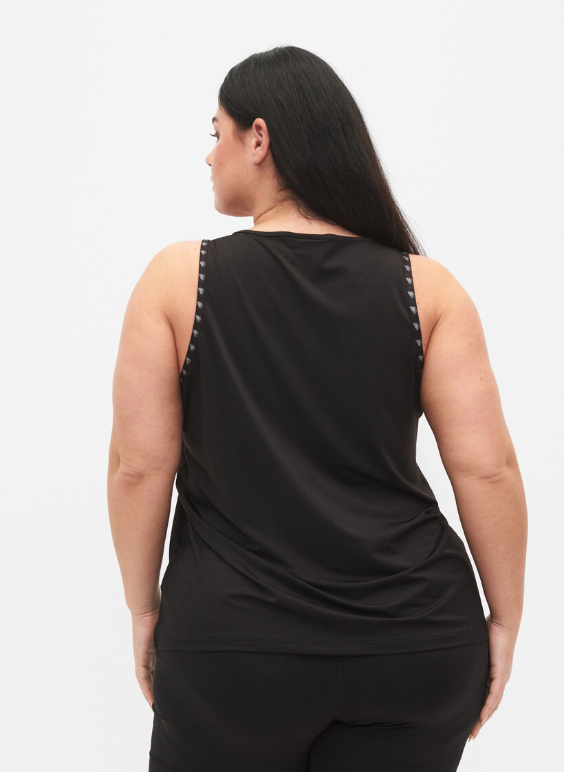 Ensfarvet træningstop, Black, Model image number 1