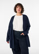 Lang cardigan med lommer, Bl&aring;, Model image number 0