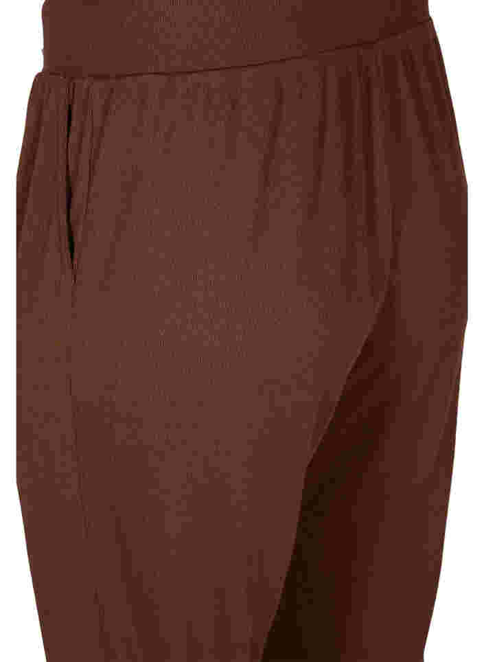 Bukser med lommer og snøre, Dark Brown Mel. , Packshot image number 3