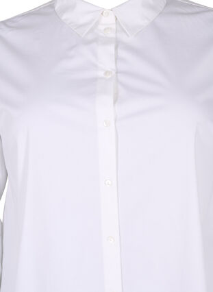 Lang skjorte i bomuld, Bright White, Packshot image number 2
