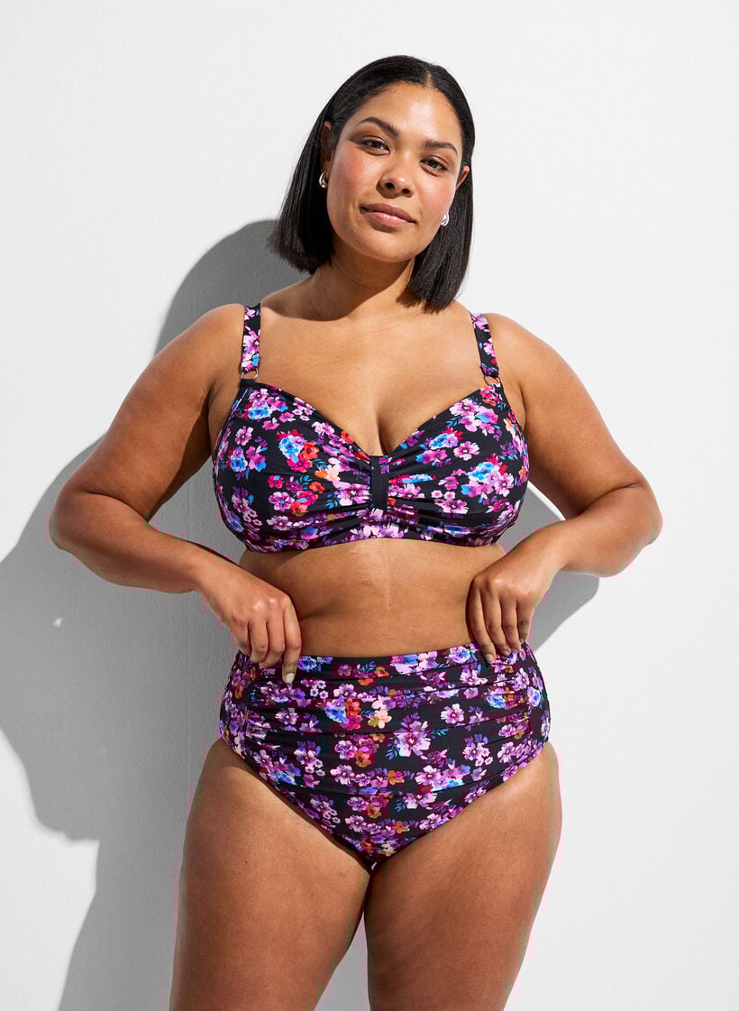 Bikini bh med b&oslash;jle og m&oslash;nster, Lilla, Model image number 1