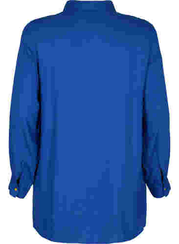 Langærmet viskose bluse med skjortekrave, Surf the web, Packshot image number 1