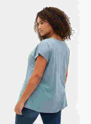 Kortærmet t-shirt i bomuldsblanding, Smoke Blue, Model image number 1
