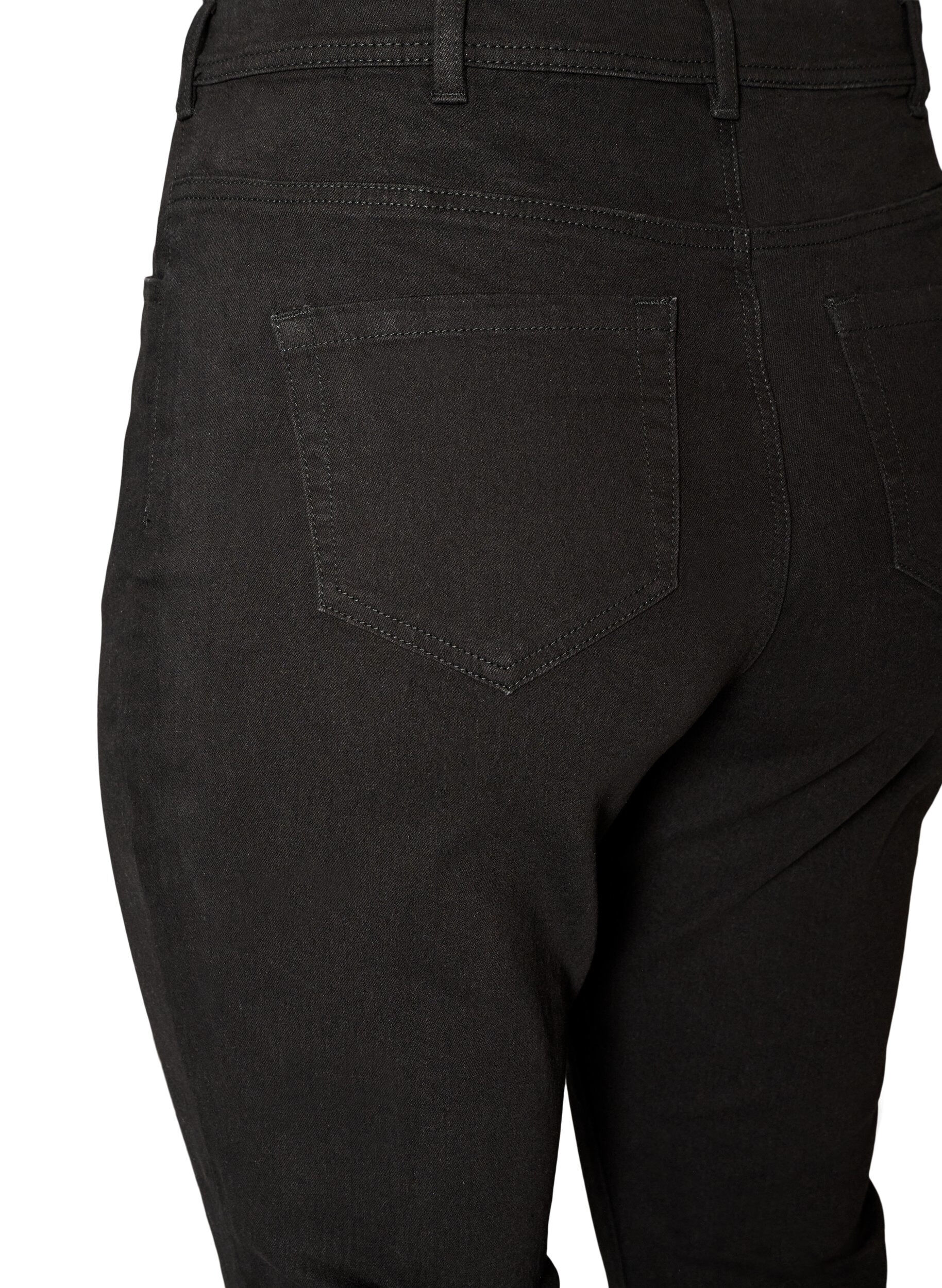 ZizziH&oslash;jtaljede jeans med bootcut, Sort, Packshot image number 3