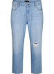 Mille mom fit jeans med sliddetaljer, Light Blue, Packshot image number 0