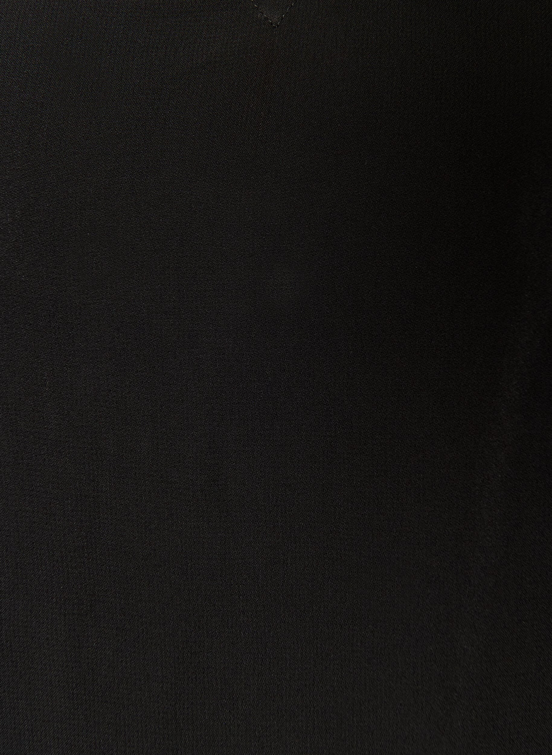 ZizziViskosekjole med fl&aelig;ser og transparente &aelig;rmer, Sort, Packshot image number 2