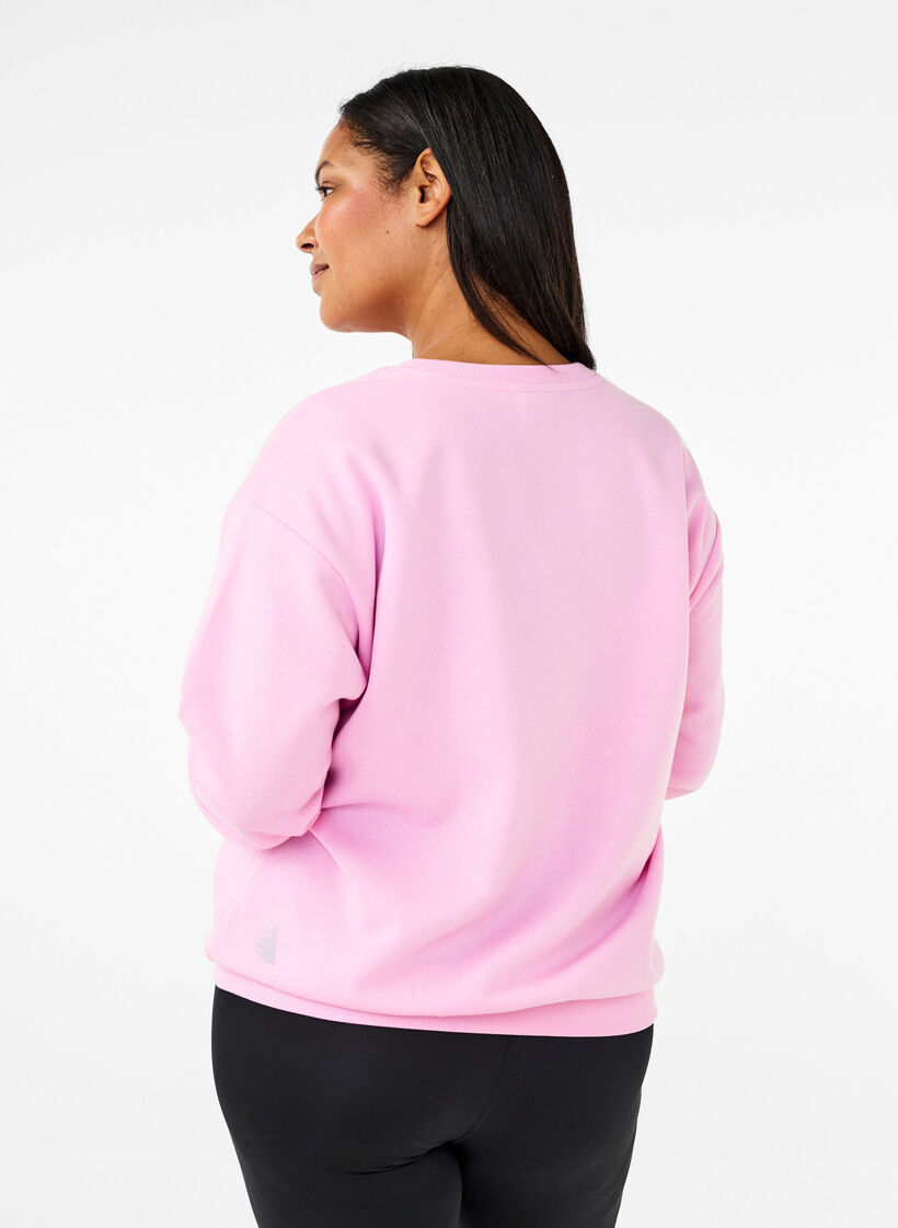 Sweatshirt med frontmotiv, Lyser&oslash;d, Model image number 2