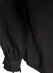 Skjortebluse med broderede blomsterapplikationer, Sort, Packshot image number 3