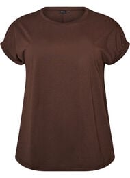 Kort&aelig;rmet t-shirt i bomuldsblanding, Brun