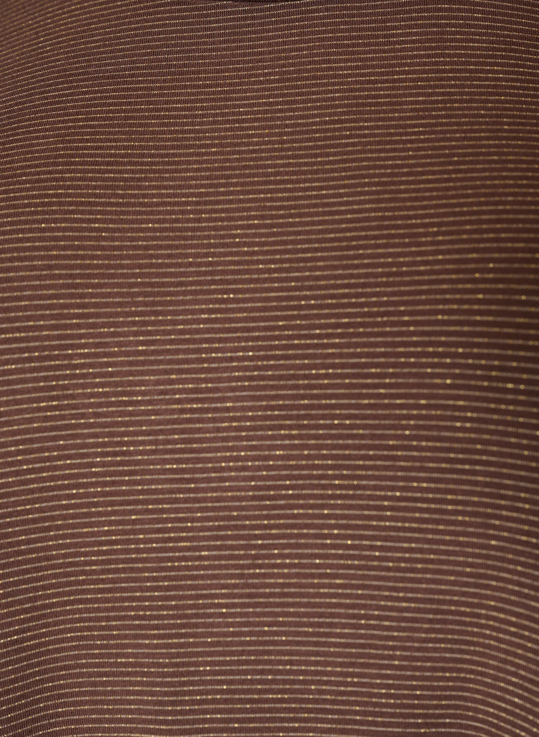 ZizziT-shirt i viskose med glimmerstriber, Brun, Packshot image number 2