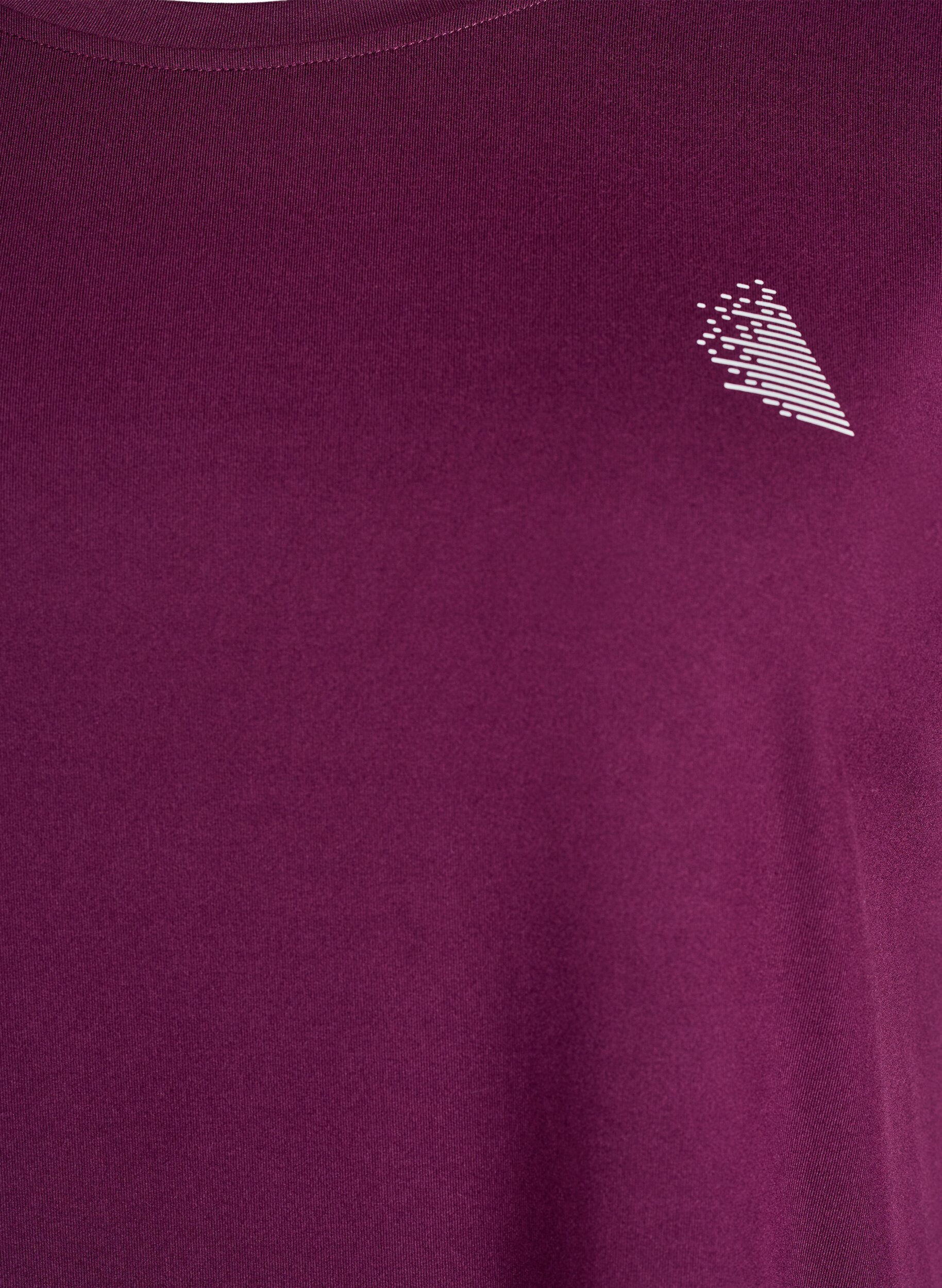 ZizziEnsfarvet tr&aelig;nings t-shirt, Lilla, Packshot image number 2