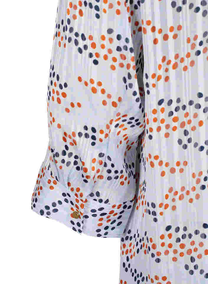 Printet skjortebluse med 3/4 ærmer, Multi Dot, Packshot image number 3