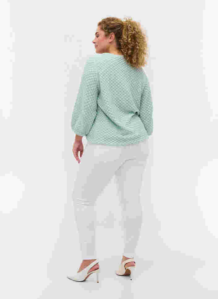 Super slim Amy jeans med høj talje, Bright White, Model image number 2
