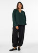 Bluse med ballonform og V-udsk&aelig;ring, Gr&oslash;n, Model image number 1
