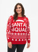 Strikbluse med julemønster, Tango Red, Model image number 0