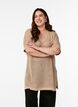 FLASH - Kortærmet strikbluse med v-hals, Beige, Model image number 0