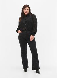 Ellen bootcut jeans med høj talje, Grey Denim, Model