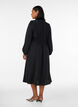 Midikjole med smock og dekorative knapper, Sort, Model image number 1