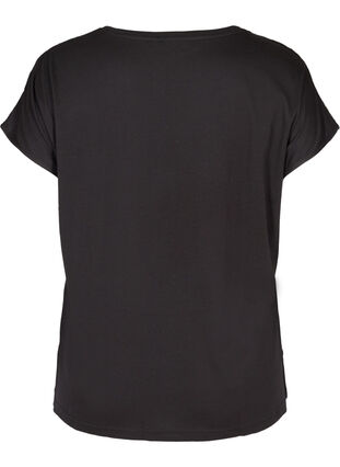 Kortærmet t-shirt med pailletter, Black, Packshot image number 1
