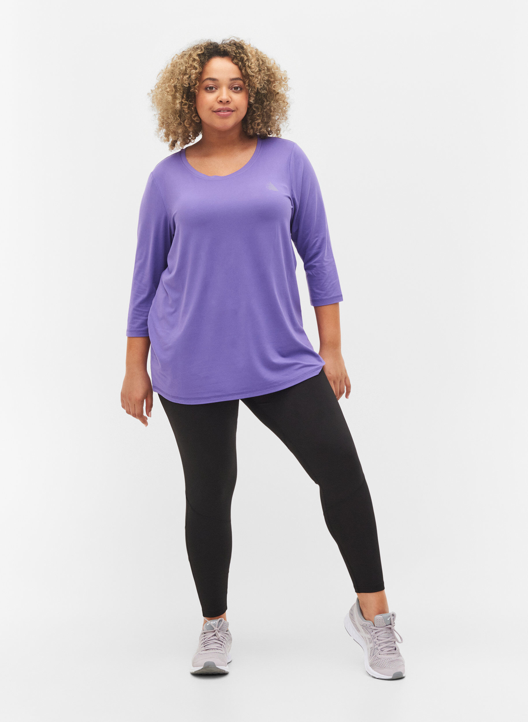 ZizziTr&aelig;ningsbluse med 3/4 &aelig;rmer, Lilla, Model image number 1
