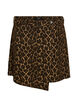 Kort denimnederdel med leopardprint og A-snit, Brun, Packshot image number 0