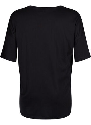 Bomulds t-shirt med tryk , Black/Dubarry, Packshot image number 1