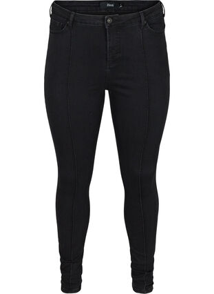 Super slim Amy jeans med piping, Black, Packshot image number 0
