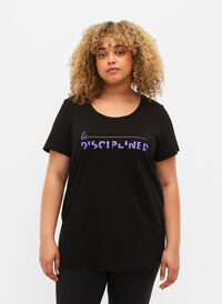 Trænings t-shirt med print, Black w. Disciplined, Model
