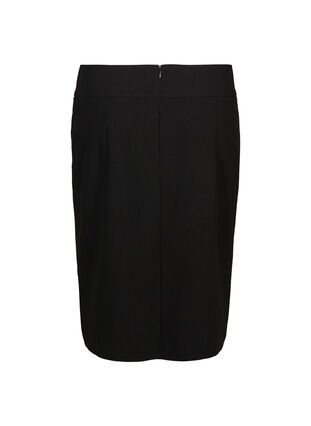 Pencil nederdel med lynlås, Black, Packshot image number 1