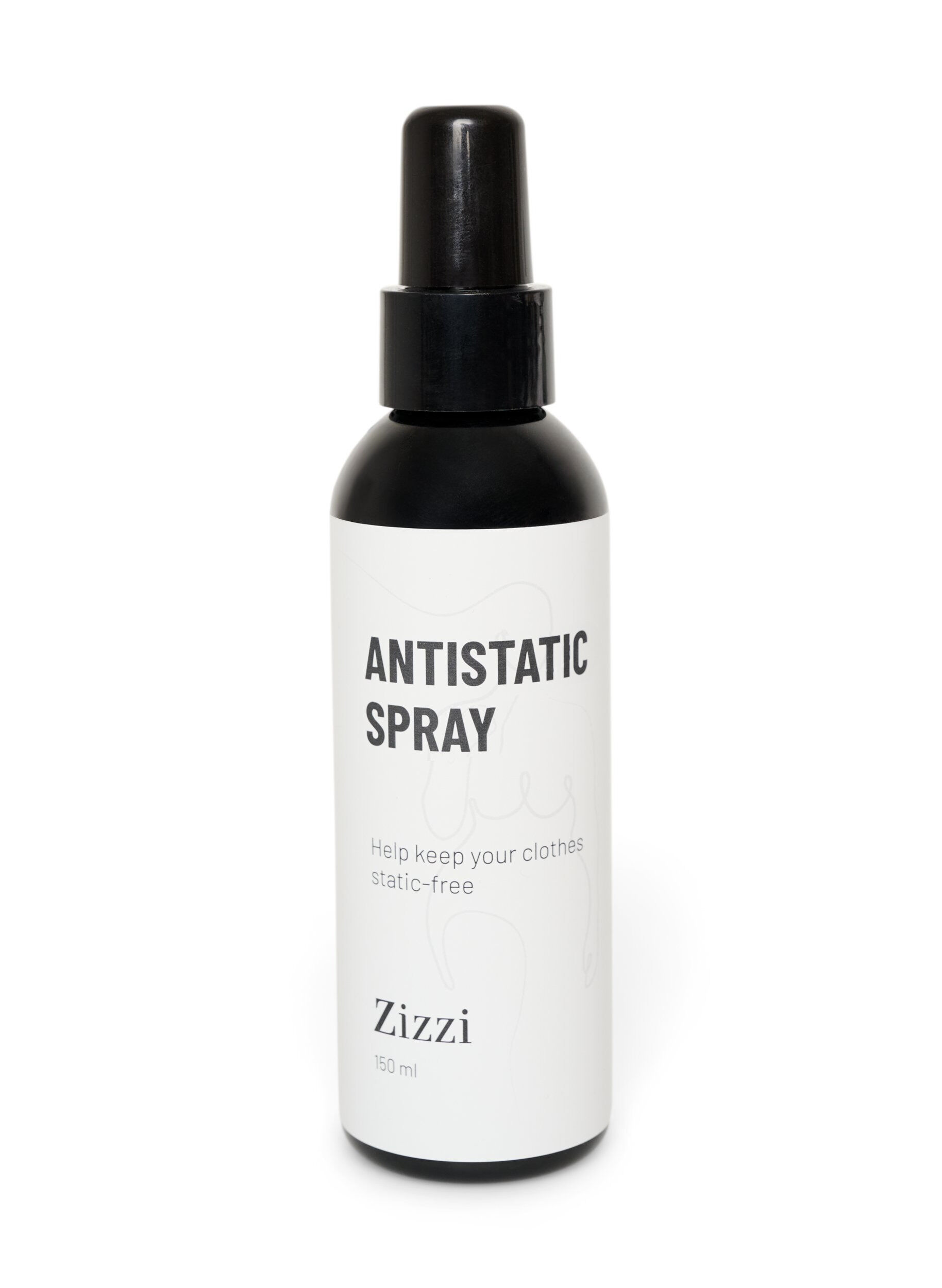 ZizziAntistatisk spray til t&oslash;j, Sort, Packshot image number 0