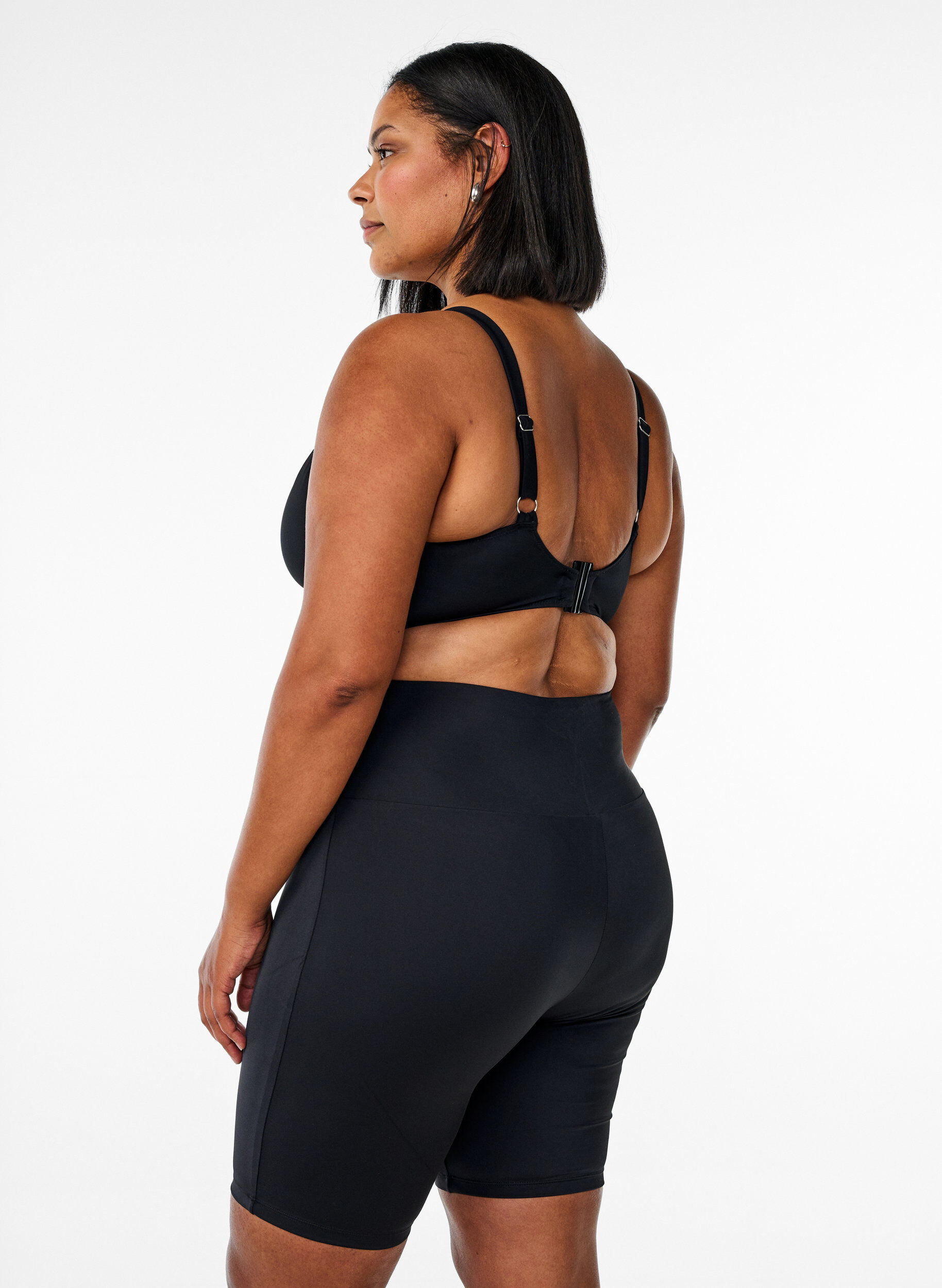 Zizzi Lange badeshorts, Sort, Model image number 1