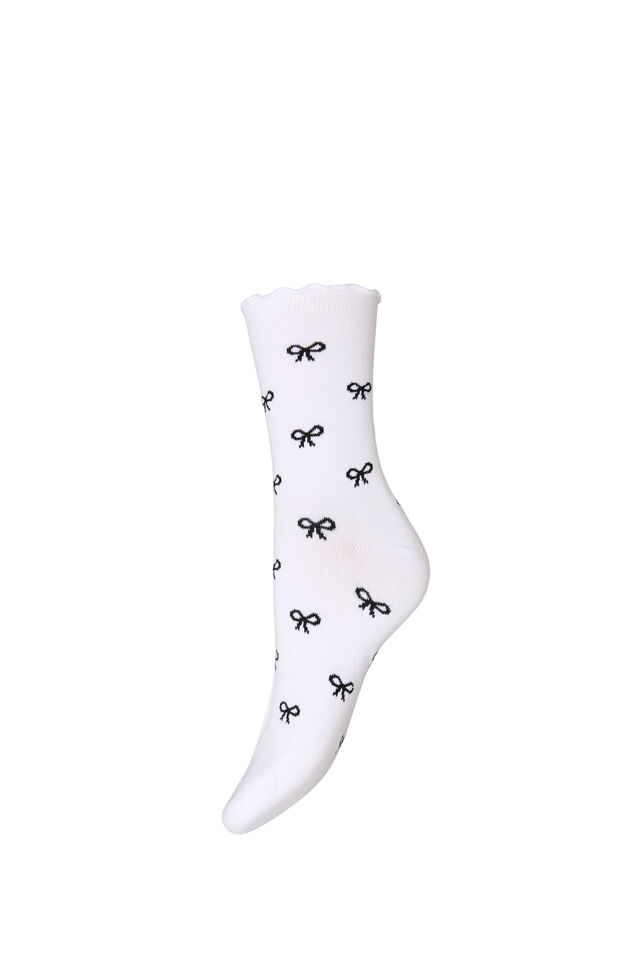 Bomuldsstr&oslash;mper med motiver, Hvid, Packshot image number 0