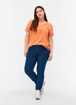 Kortærmet t-shirt med print, Brandied Melon, Model image number 2