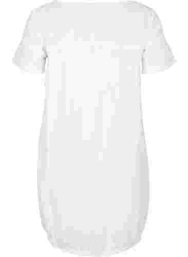 Kortærmet kjole i bomuld, Bright White, Packshot image number 1
