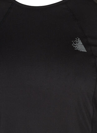 Langærmet træningsbluse med ryg-detalje , Black, Packshot image number 2