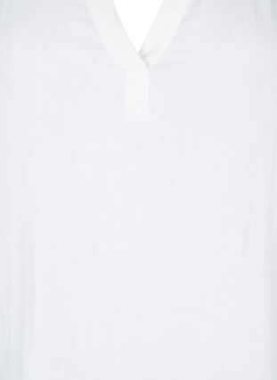 3/4 ærmet tunika i bomuld, Bright White, Packshot image number 2