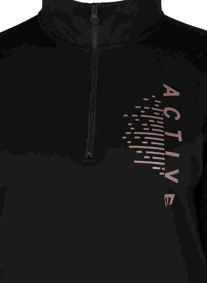 Højhalset sweatshirt med lynlås, Black, Packshot image number 2