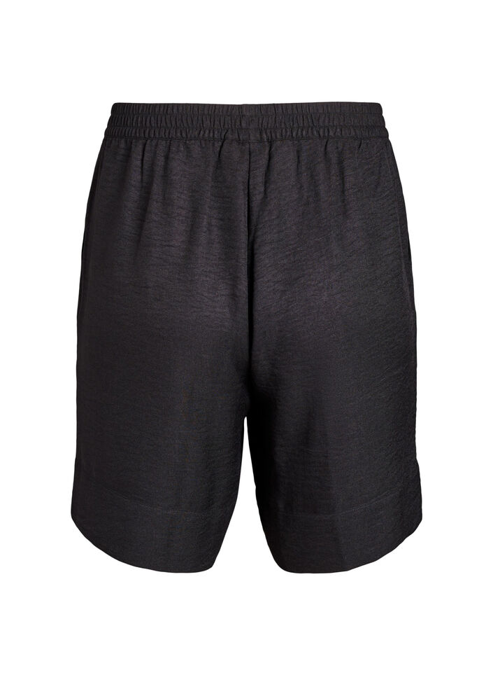 Shorts med lommer og høj talje, Sort, Packshot image number 1