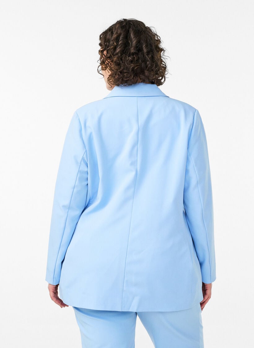 Klassisk blazer med knaplukning, Bl&aring;, Model image number 2