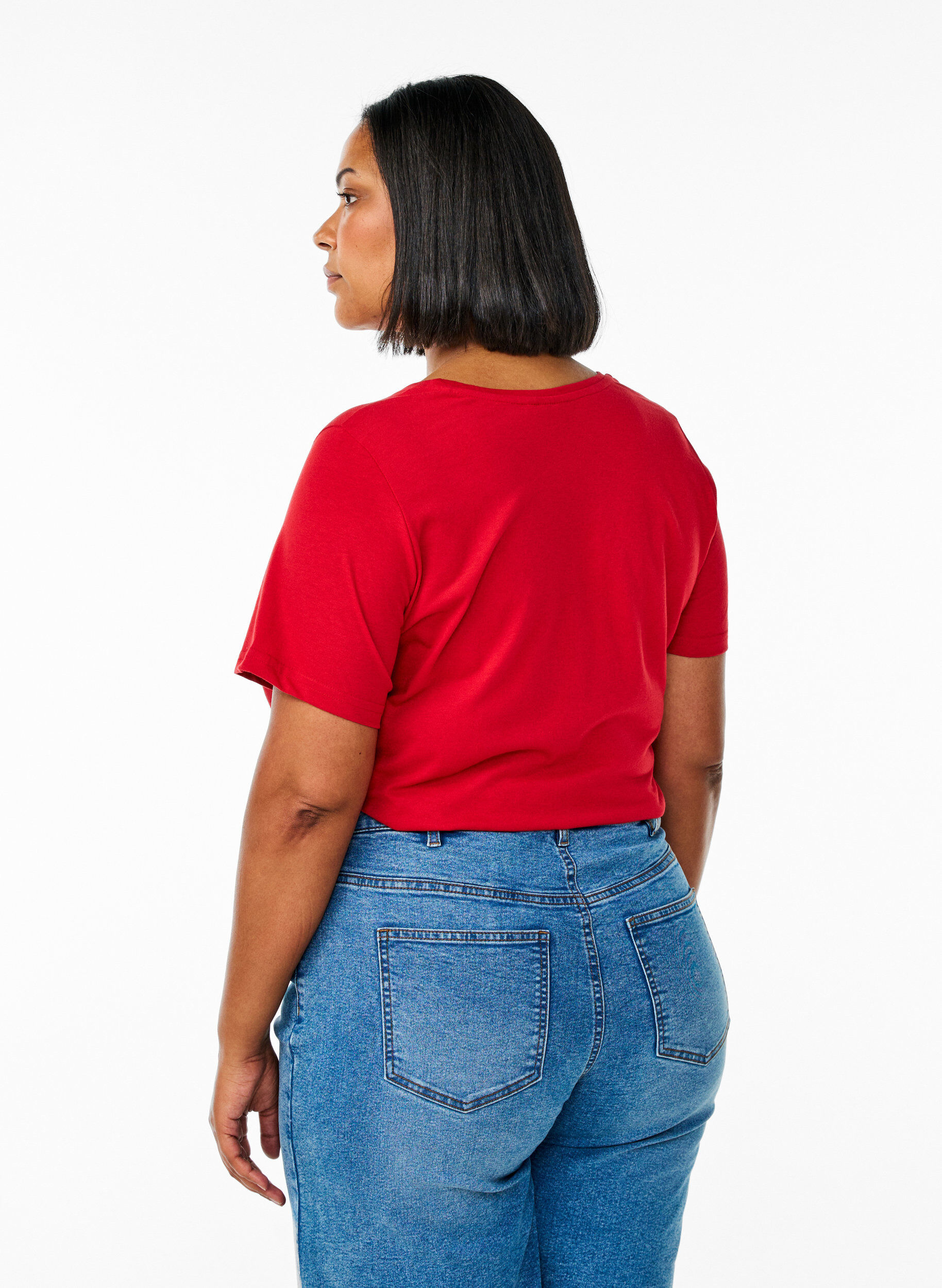 Zizzi FLASH - T-shirt med motiv, R&oslash;d, Model image number 2