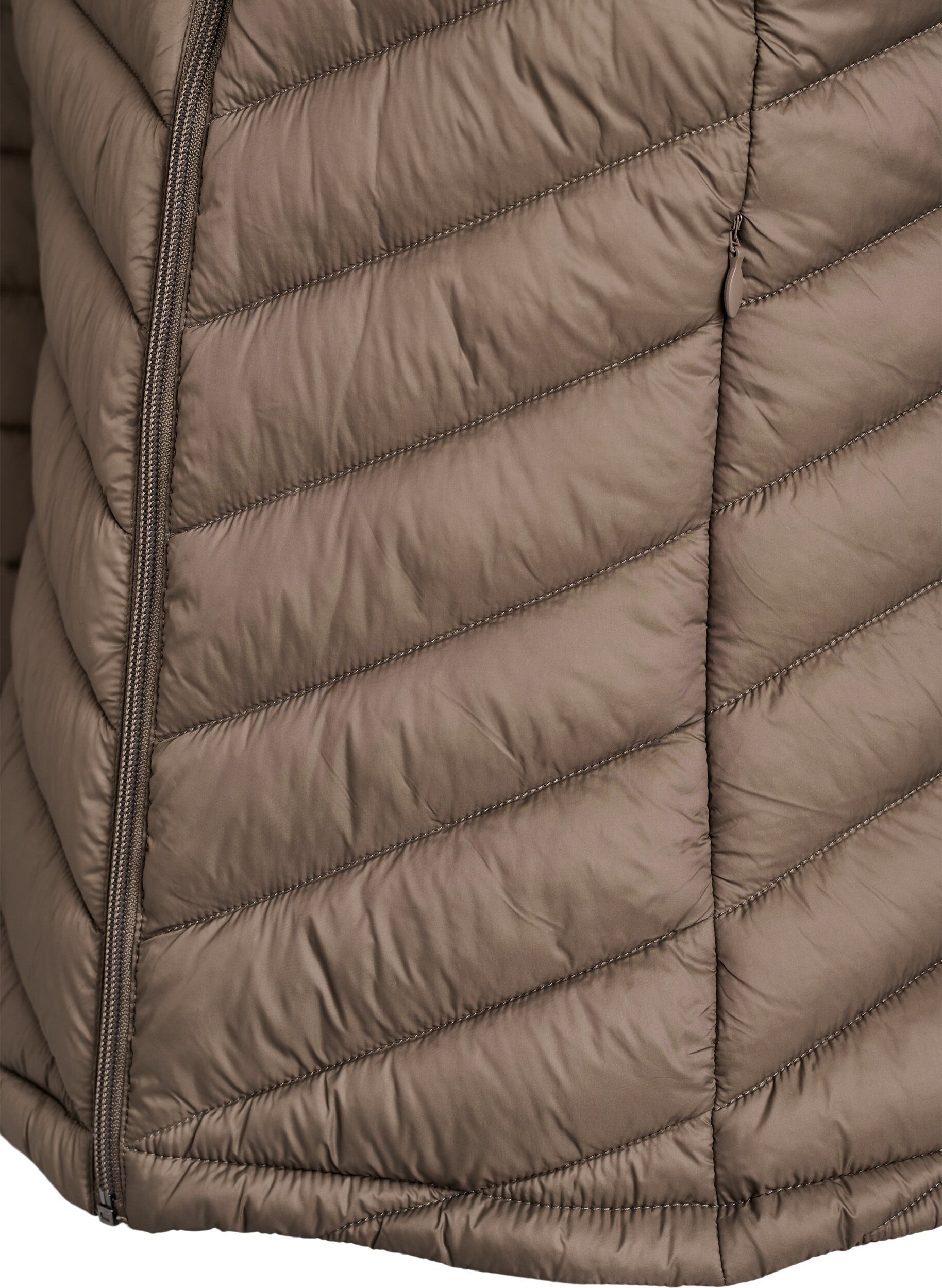 Zizzi Letv&aelig;gtsjakke med lommer, Brun, Packshot image number 3