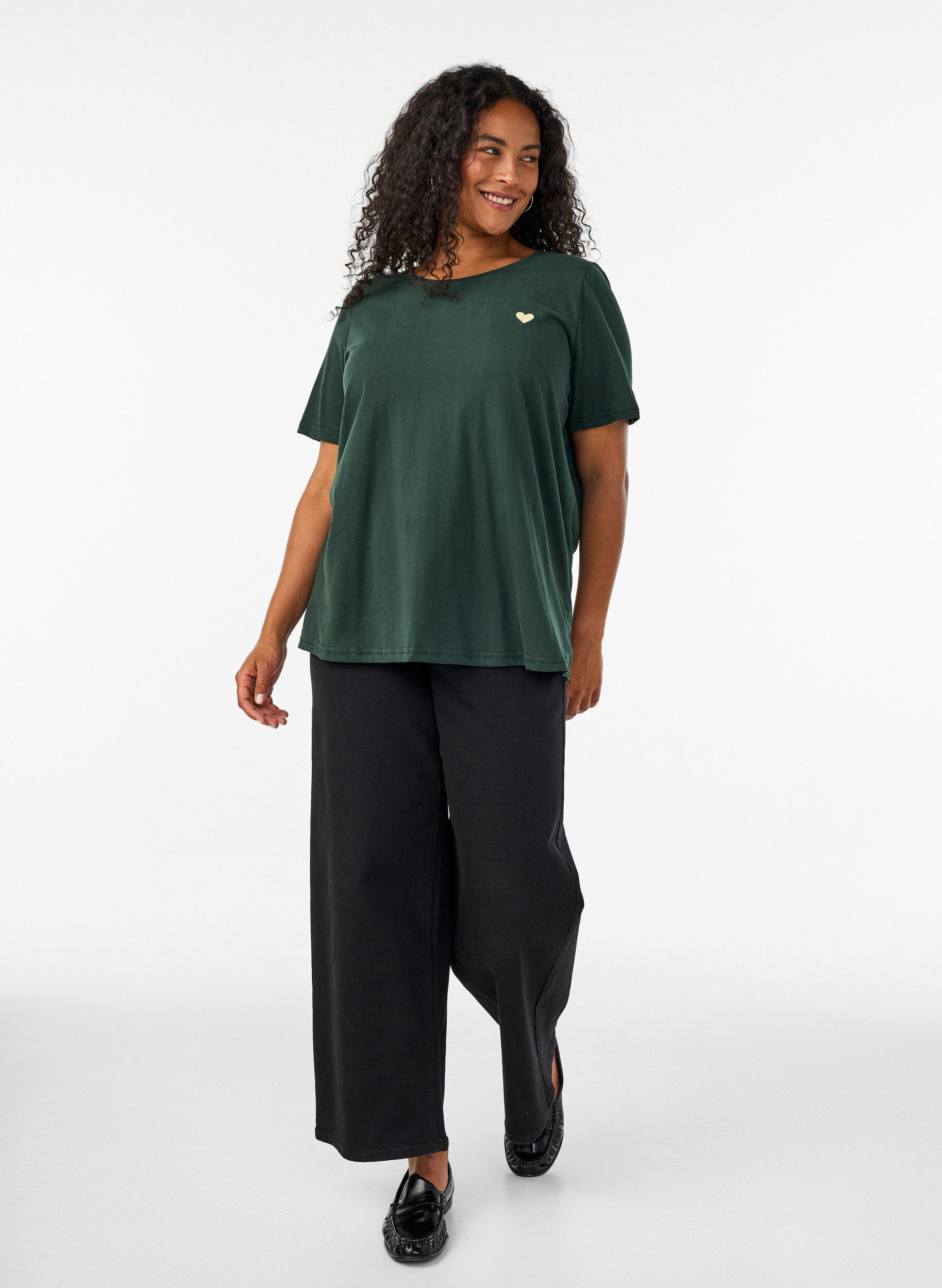 ZizziT-shirt med motiv, Gr&oslash;n, Model image number 1