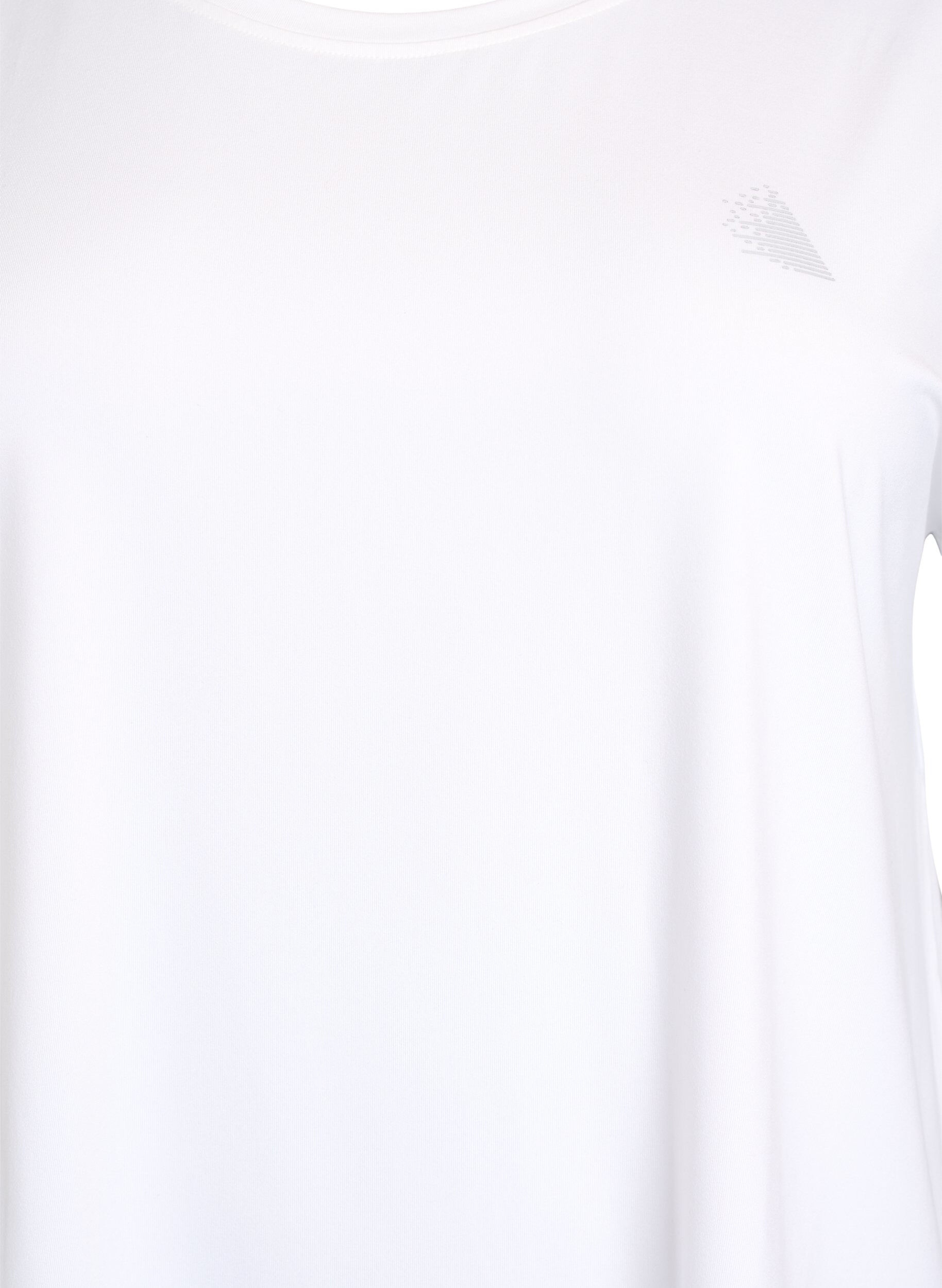 Zizzi Ensfarvet tr&aelig;nings t-shirt, Hvid, Packshot image number 2