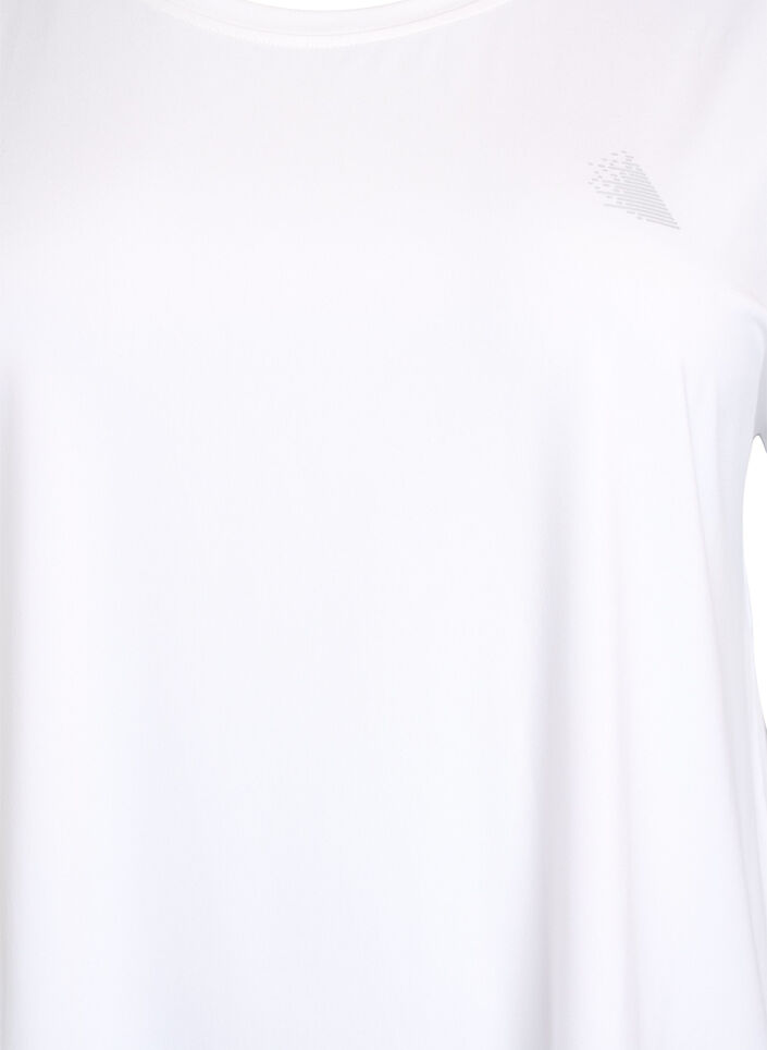 Ensfarvet trænings t-shirt, Hvid, Packshot image number 2