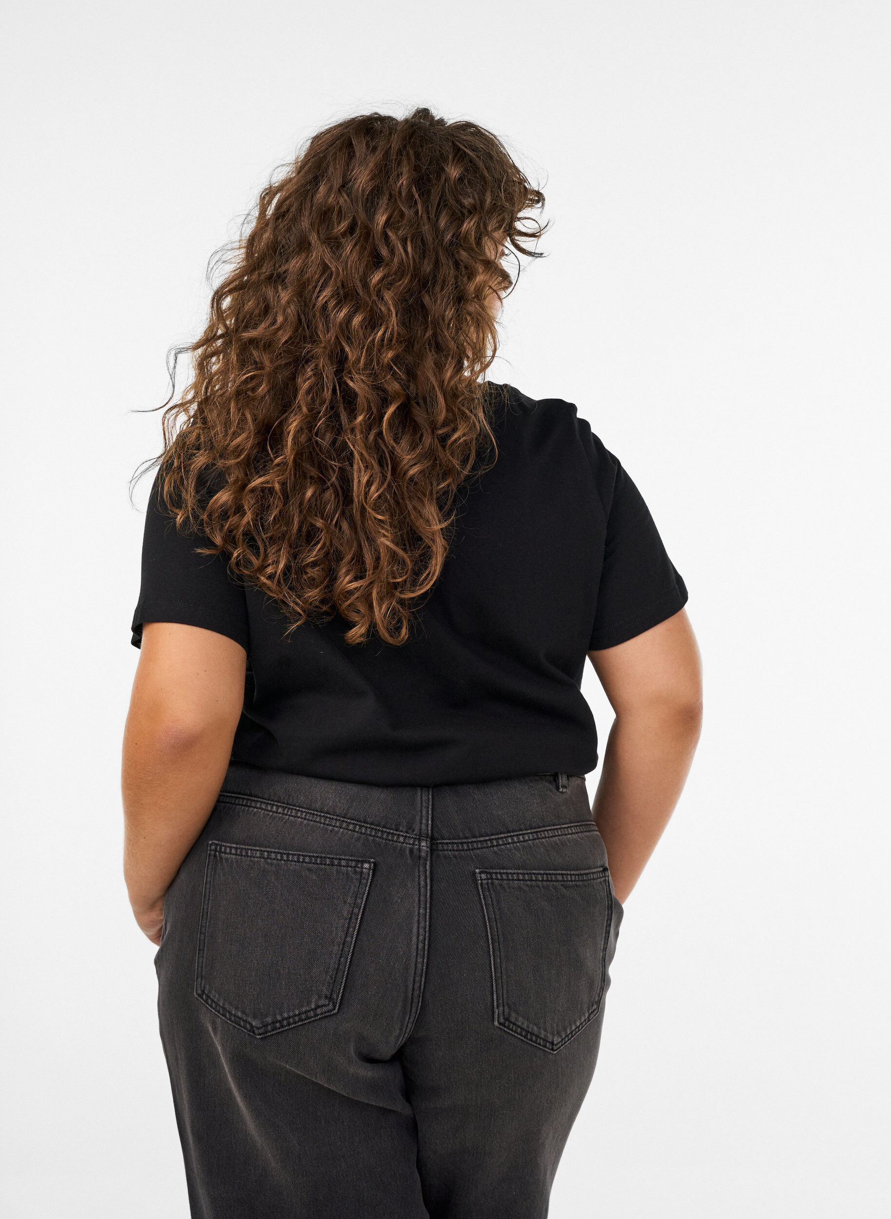 ZizziJule t-shirt i &oslash;kologisk bomuld, Sort, Model image number 2