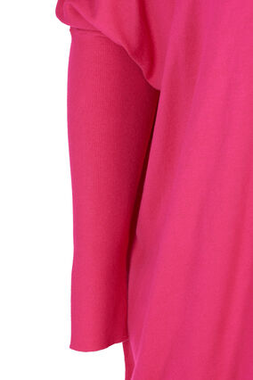 Løs strikbluse med ribkanter, Pink Yarrow, Packshot image number 2