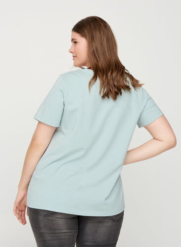 Basis t-shirt med v-hals, Gray mist, Model image number 1