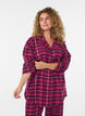 Ternet pyjamasskjorte i bomuld med lange &aelig;rmer, R&oslash;d, Model image number 0