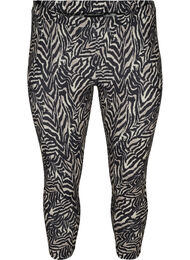 3/4 leggings med print, Black Zebra AOP
