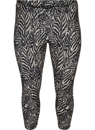 3/4 leggings med print, Black Zebra AOP, Packshot image number 0